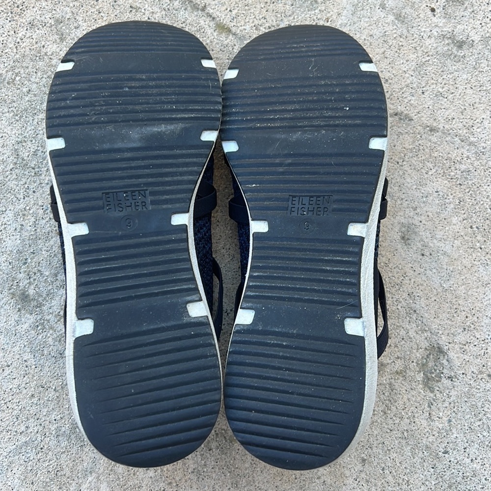 Eileen Fisher Women's Black Criss Cross Strap Slip on Casual Sneakers Size 9 - Picture 8 of 9